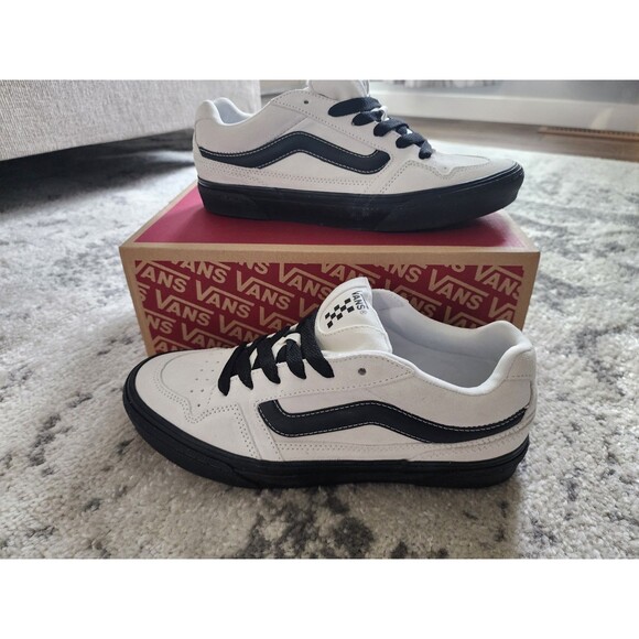 Vans Other - NEW Vans Caldrone Black Outsole Marshmallow White Suede Men's Sneakers Size 8.5